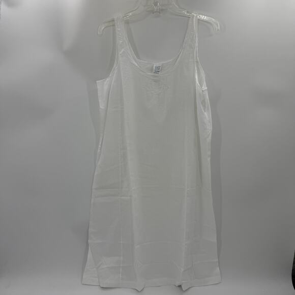 VTG ADONNA White Cotton Nightgown Chemise Womens Size 38 / M Sleeveless Shift - Picture 1 of 9
